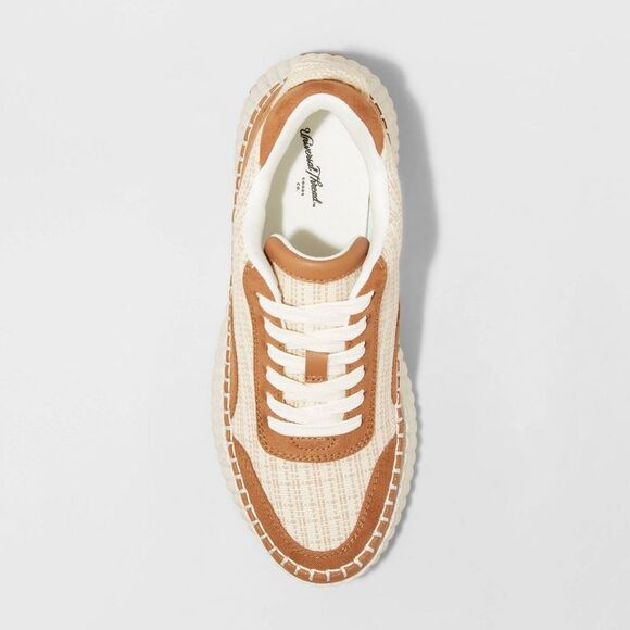 Universal Thread -  Women's Low Top Woven Lace Up Sne Tan - Picture 3 of 3
